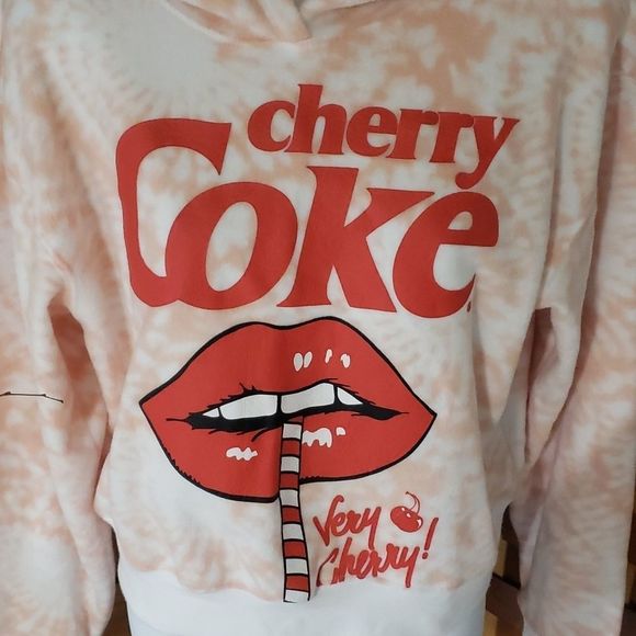 Coca Cola long sleeve fleece cropped hoodie - Picture 3 of 8